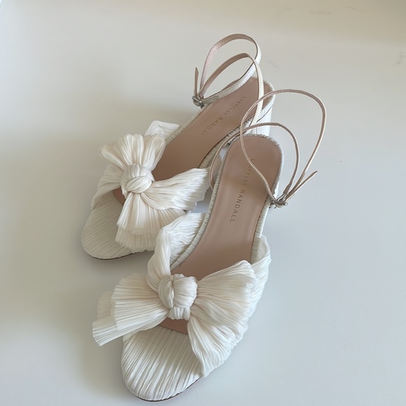 Loeffler Randall Dahlia Bow Heels in Pearl, size 8 - Picture 3 of 9